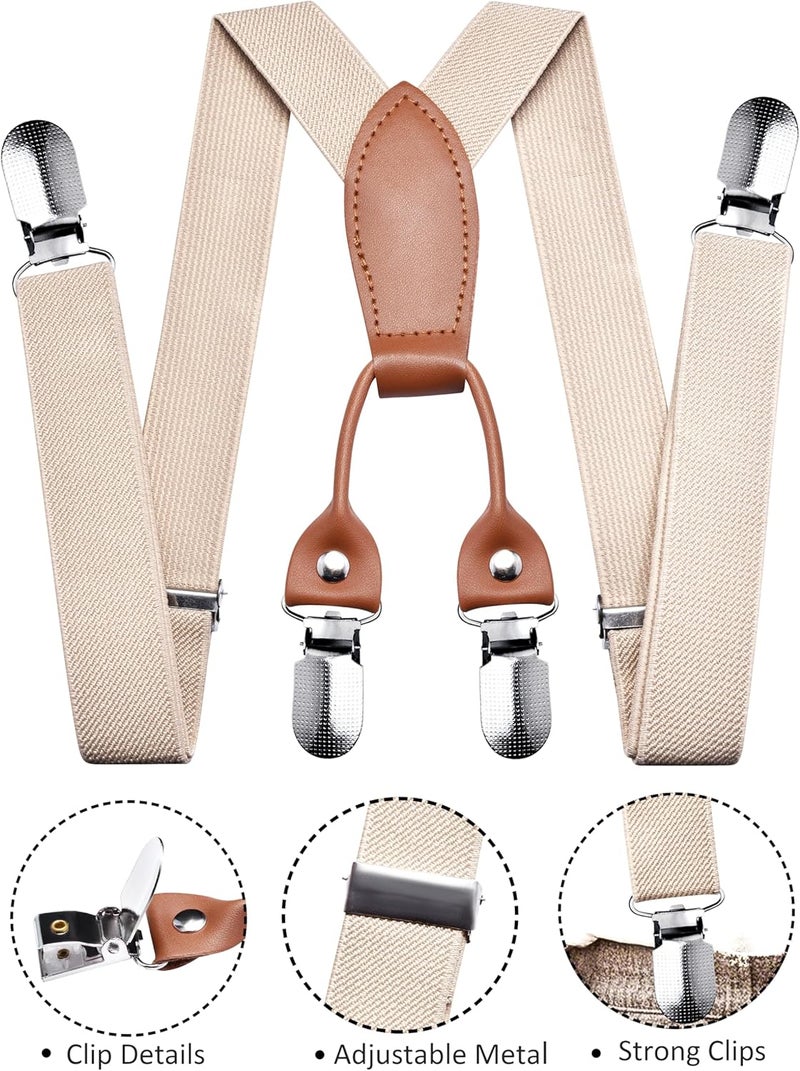 Branduce Solid Color Baby Boy Suspender with 4 Strong Clips Adjustable Kids Y Back Suspenders - Image 2